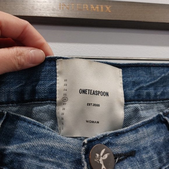 One Teaspoon Awesome Baggies Ripped Distressed Paint Splatter Jeans Size 26 - Picture 5 of 8